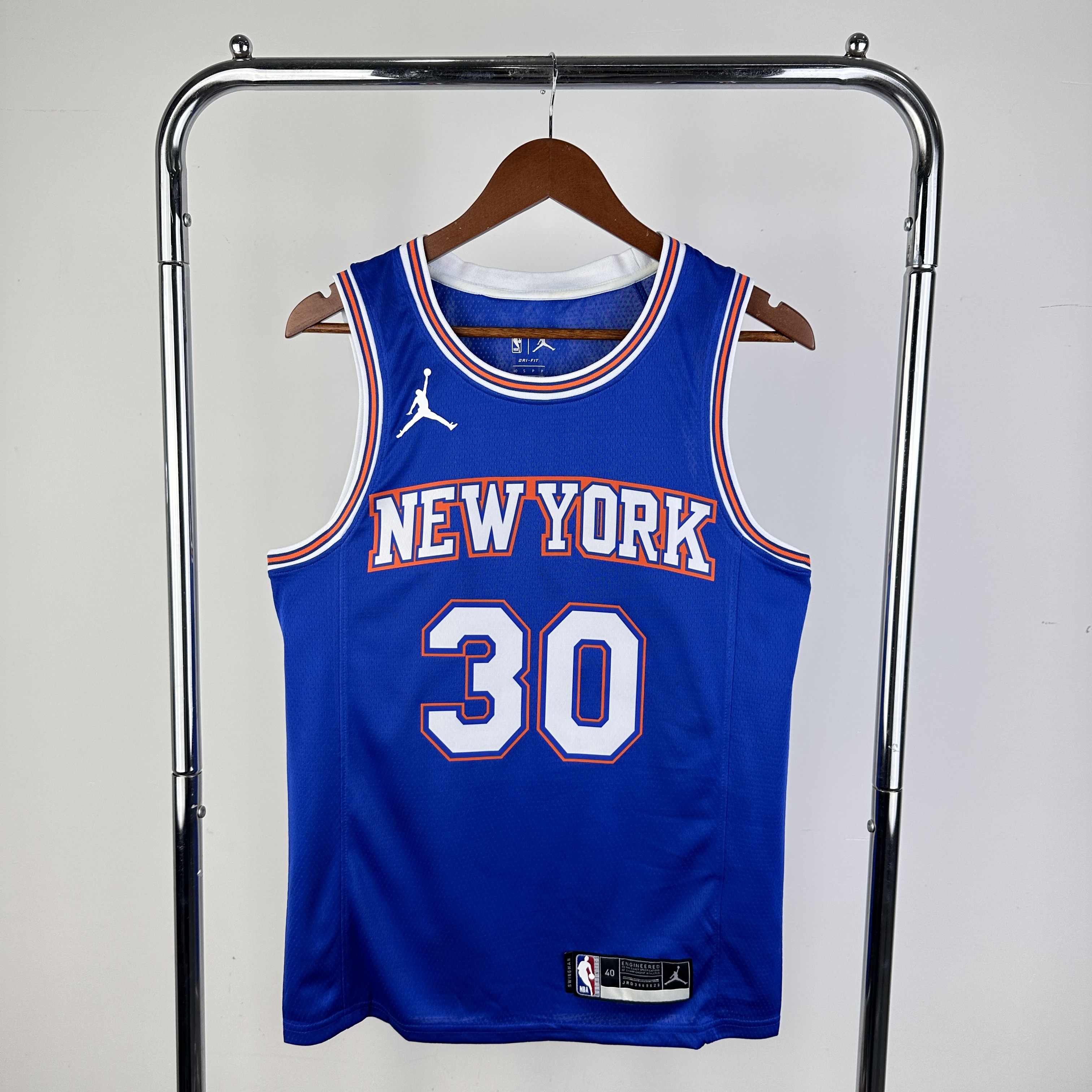 Men New York Knicks #30 Randle Blue 2024 NBA Jersey